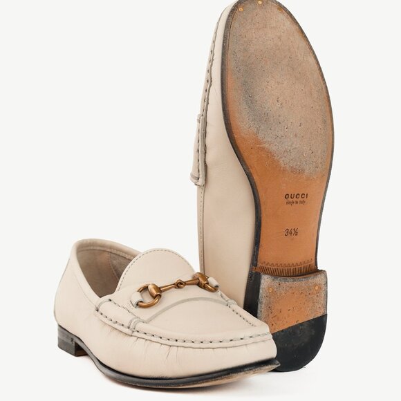 Gucci Horsebit 1953 White Leather Loafers - Picture 4 of 9